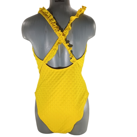 ASOS DESIGN WOMENS SIZE 10 ONE PIECE SWIMSUIT YELLOW SWIMWEAR BODYSUIT - Picture 3 of 16
